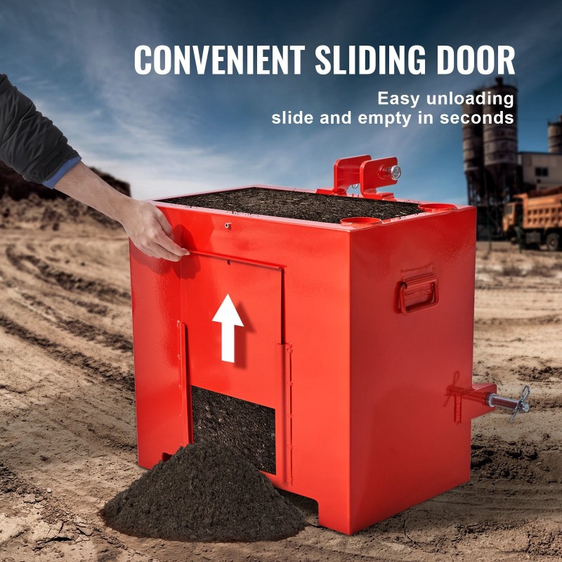 Traktorin teräksinen painolaatikko 3-piste kategoria 1 5ft³ 363 kg 2'' vetokoukulle