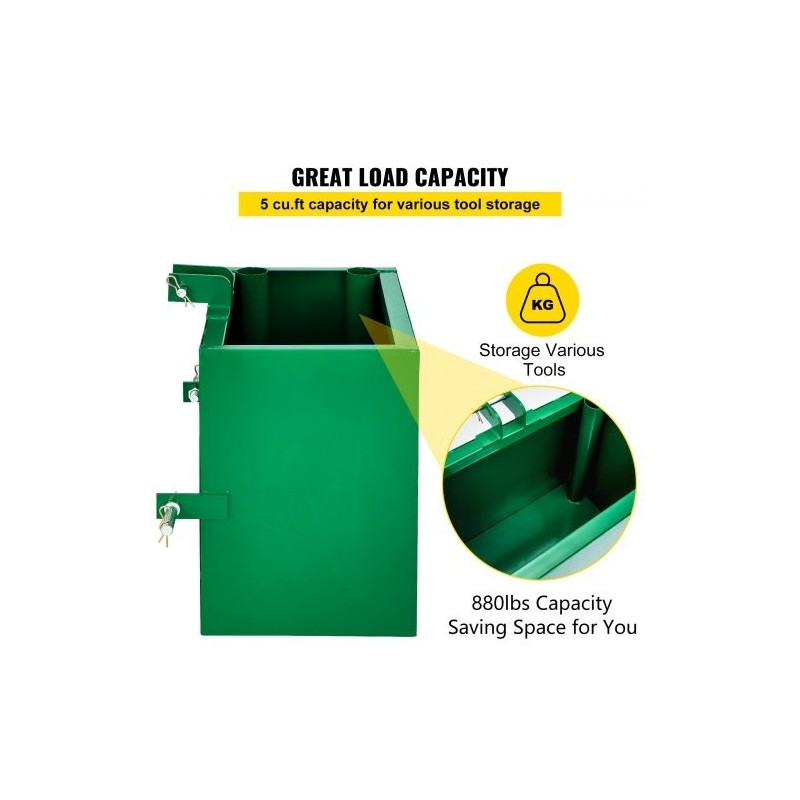 Vastapainolaatikko teräs tilavuus viisi kuutiojalkaa kahdeksansadan paunan nostokyky kahden tuuman vetokoukku