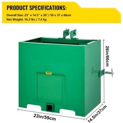 Vastapainolaatikko teräs tilavuus viisi kuutiojalkaa kahdeksansadan paunan nostokyky kahden tuuman vetokoukku