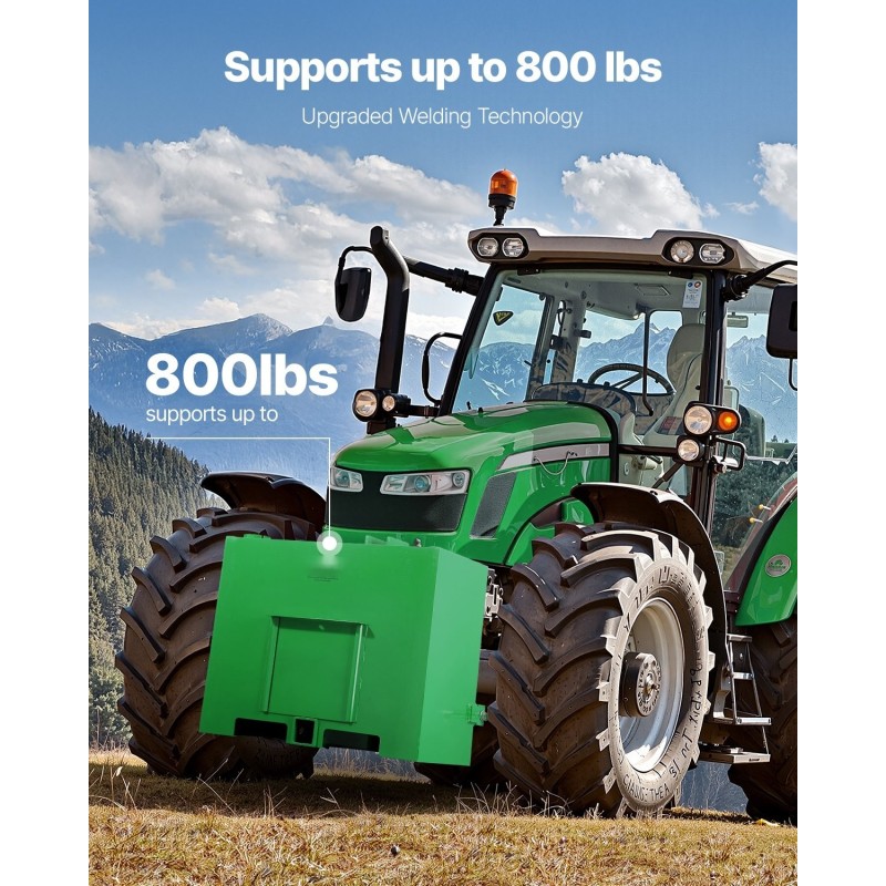 Traktorin ballastilaatikko 3-pisteinen kategoria 1 teräs 800 paunaa 2-tuumainen vetokoukku