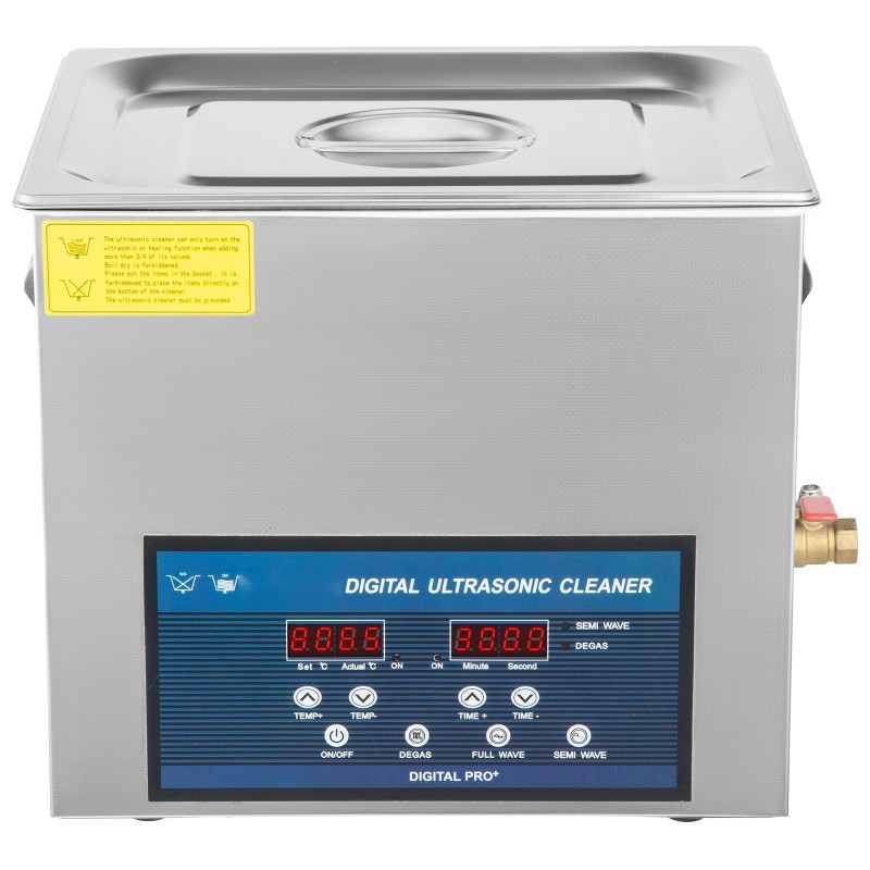 Ultraäänipesuri ruostumaton teräs 10 l 28 ja 40 kHz lämmitys koruille