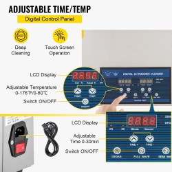 Ultraäänipesuri 22 l kaksoistaajuus 28/40 kHz lämmitys 304-ruostumatonta terästä koruille ja silmälaseille