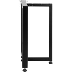 Pöydänjalat teräs T muotoiset 2 kpl 460 mm korkeat mustat säädettävät kumitassut