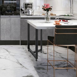 Pöydänjalat teräs T-muotoiset 2 kpl 460 mm korkeat mustat säädettävät kumitassut