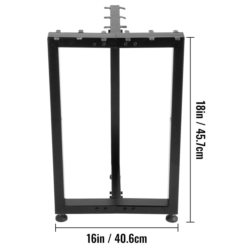 Pöydänjalat teräs T-muotoiset 2 kpl 460 mm korkeat mustat säädettävät kumitassut