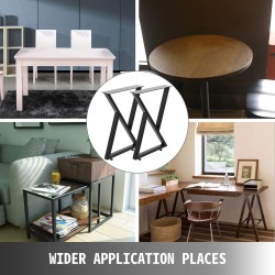 Teräs pöydänjalat 2 kpl 28 tuumaa korkeat 20 tuumaa leveät mustat ruokapöydälle