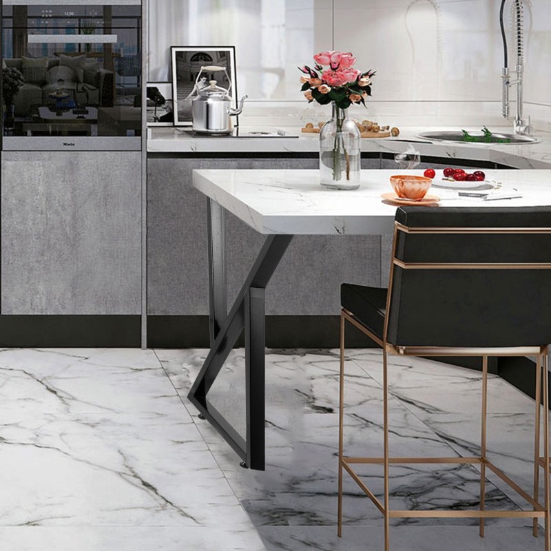 Teräs pöydänjalat 2 kpl 28 tuumaa korkeat 20 tuumaa leveät mustat ruokapöydälle