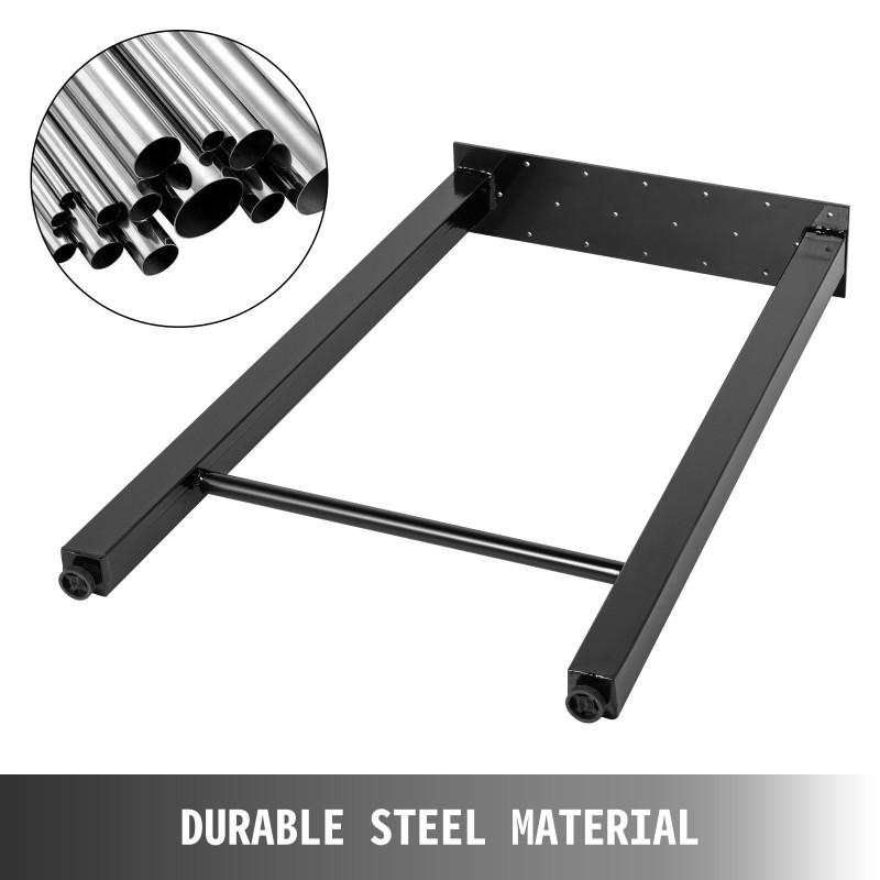 Pöydänjalat teräs 28 tuumaa 2 kappaletta trapetsimuoto musta 300 kg kantavuus