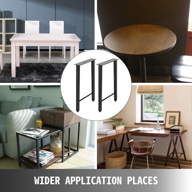 Pöydänjalat teräs 28 tuumaa 2 kappaletta trapetsimuoto musta 300 kg kantavuus