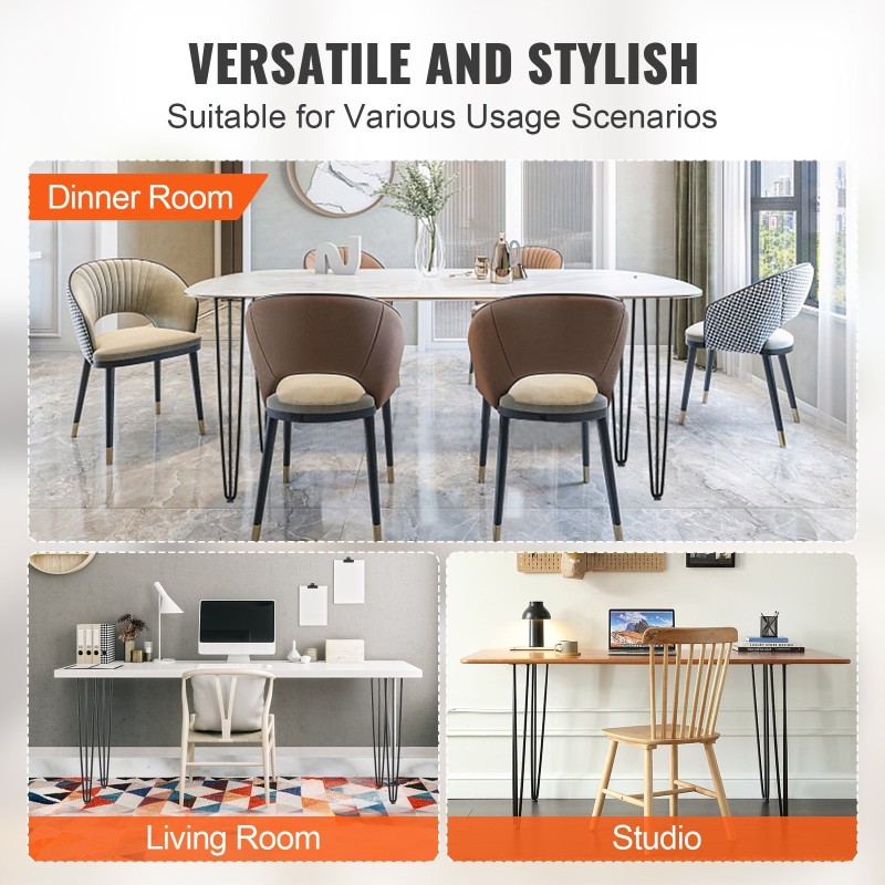 Hiuspinni-pöydänjalat 4 kpl hiiliteräs 0,7 m 3 tankoa 408 kg kantavuus