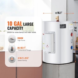 Sähköinen 40 litran lämminvesivaraaja kylmävalssattu hiiliteräs 1600 wattia sivuliitäntä roiskevesisuojattu