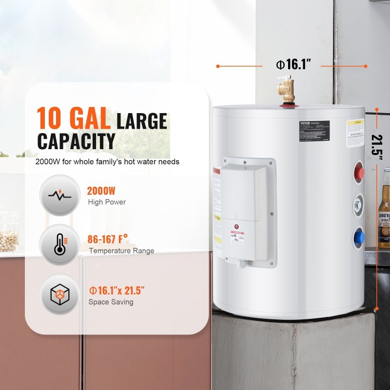 Sähköinen 40 litran lämminvesivaraaja kylmävalssattu hiiliteräs 1600 wattia sivuliitäntä roiskevesisuojattu