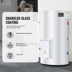 Sähköinen säiliövesivaraaja 70 l 1600 W kylmävalssattu hiiliteräs LED-näyttö roiskesuoja sivuliitäntä