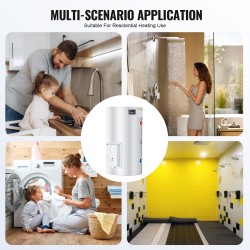 Sähköinen säiliövesivaraaja 70 l 1600 W kylmävalssattu hiiliteräs LED-näyttö roiskesuoja sivuliitäntä