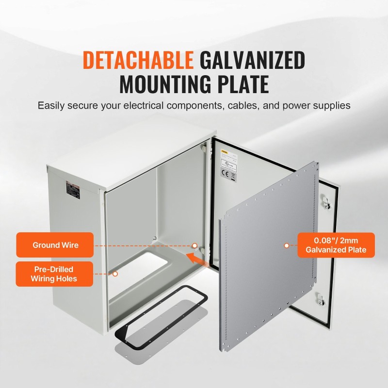 Sähkökaappi kylmävalssattua terästä 60x60x30 cm IP66 seinäkiinnitys sisä- ja ulkokäyttöön