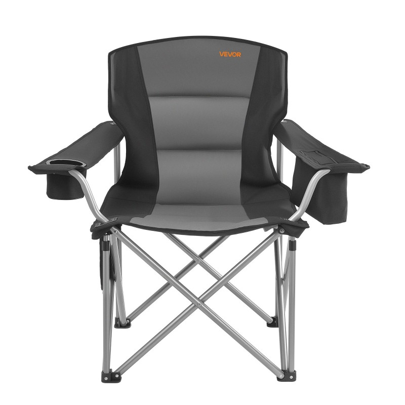 Taitettava retkituoli ulkokäyttöön 600D Oxford kangas pehmustettu istuin teräsrunko sivutaskut 158 kg