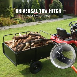 Teräksinen vedettävä kippikärry 340 kg 0,43 m³ irrotettavat laidat ajoleikkureihin ja traktoreihin