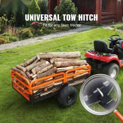 Teräsinen vedettävä kippikärry kantavuus 680 kg 15 kuutiojalkaa irrotettavilla laidoilla