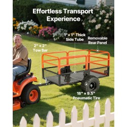 Teräksinen kippivaunu 28 kuutiojalkaa 800 kg kantavuus irrotettavalla takapaneelilla