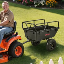 Puutarhavaunu PP-muovikori 10 kuutiojalkaa 227 kilogramman kantavuus 16 tuuman renkaat