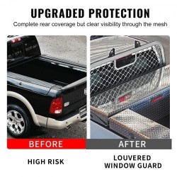 Alumiiniverkkoinen ohjaamosuojaristikko pickupin kuormatilan etureunaan 136 kg kantavuus