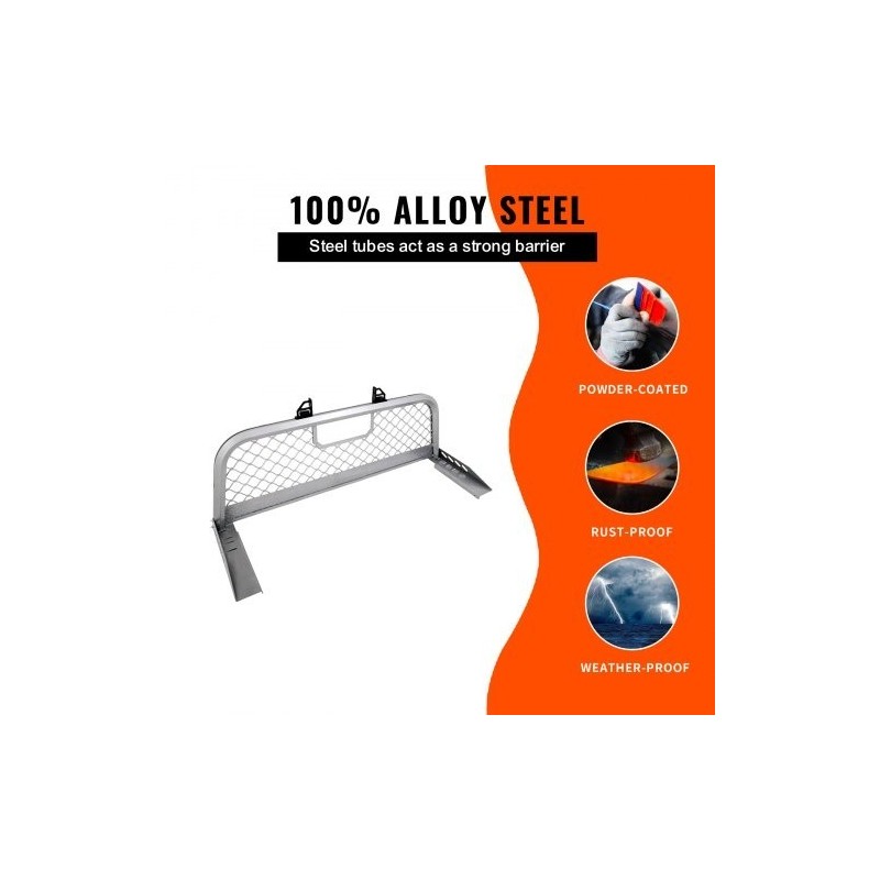 Alumiiniverkkoinen ohjaamosuojaristikko pickupin kuormatilan etureunaan 136 kg kantavuus