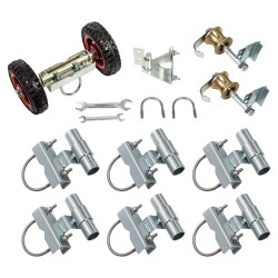 Rullaportin asennussarja ketjuaitaan 201-ruostumaton ja sinkitty teräs 6 tuuman kumipyörillä salpalla
