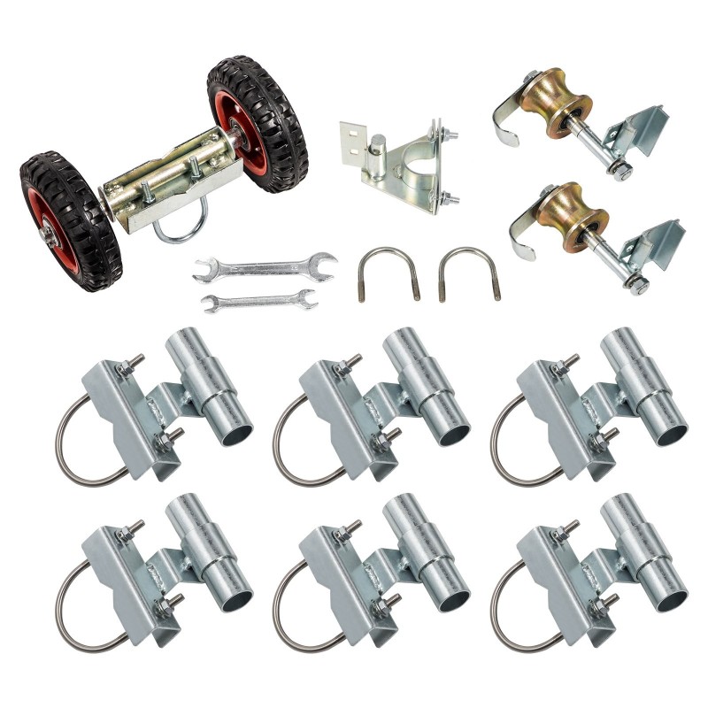 Rullaportin asennussarja ketjuaitaan 201-ruostumaton ja sinkitty teräs 6 tuuman kumipyörillä salpalla