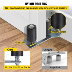 Portin ohjainrullasarja L-muotoisella sinkityllä teräskiinnikkeellä ja nailonrullilla 2 kpl