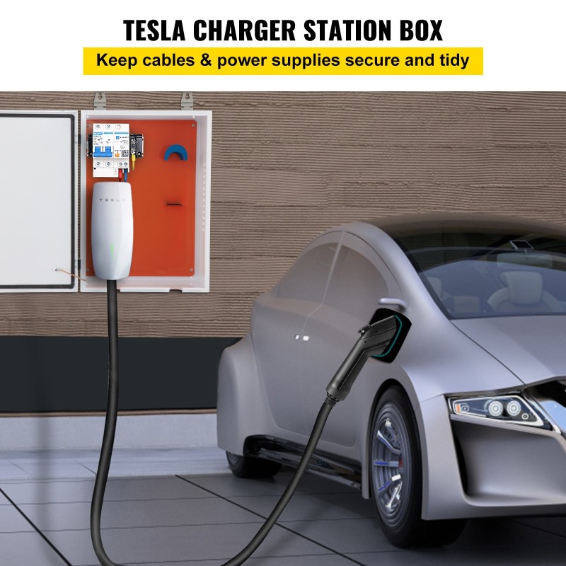 Latausaseman kotelo kylmävalssattua hiiliterästä 70 x 50 x 25 cm Tesla-latauslaitteelle