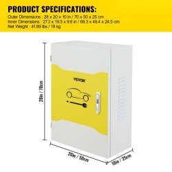 Latausaseman kotelo kylmävalssattua hiiliterästä 70 x 50 x 25 cm Tesla-latauslaitteelle