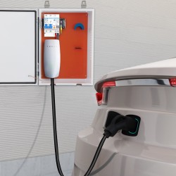 Latausaseman kotelo kylmävalssattua hiiliterästä 70 x 50 x 25 cm Tesla-latauslaitteelle