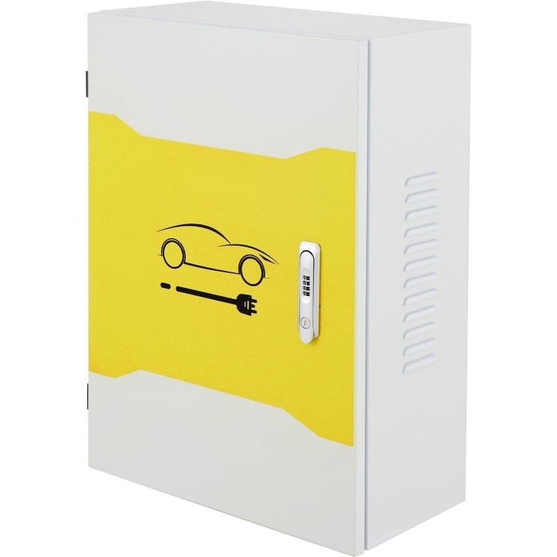 Latausaseman kotelo kylmävalssattua hiiliterästä 70 x 50 x 25 cm Tesla-latauslaitteelle