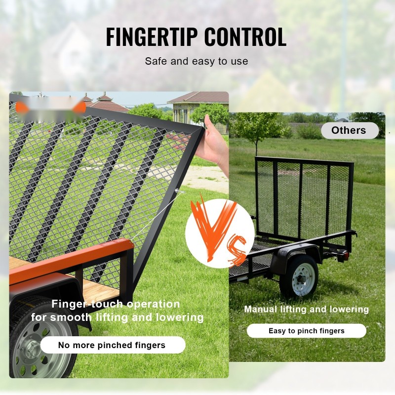 Perälaudan nostinavustin hiiliteräs 360 paunaa avoperävaunuille sivukaide 10–24 tuumaa perälaudoille 4–6 jalkaa