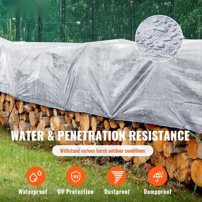 Polyeteeninen pressu 609,6 x 914,4 cm 0,25 mm UV-suojattu alumiinisilla purjerenkailla