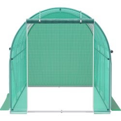 Tunnelikasvihuone galvanoitu teräsrunko koko 3,7 x 2,1 x 2,1 m 6 verkkoikkunaa