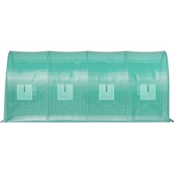 Tunnelikasvihuone galvanoidut teräskaaret PE peite 140 g cm 4 5x2x2 m vihreä