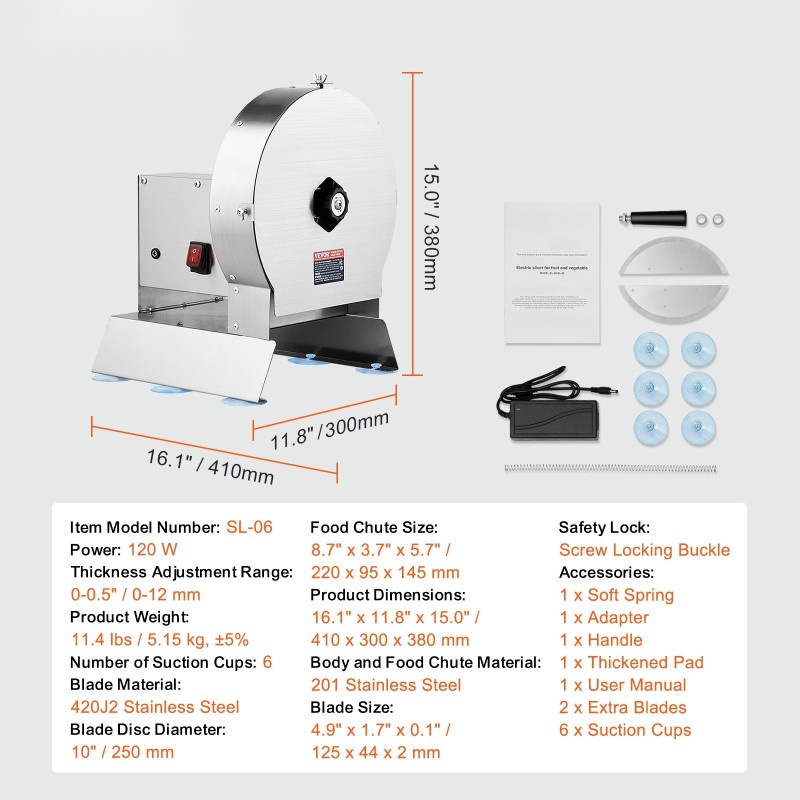 Vihannesleikkuri ruostumattomasta teräksestä säädettävä 0–12 mm sähköinen ja käsikäyttöinen
