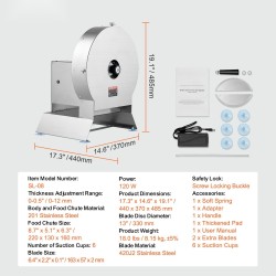 Sähkö- ja käsikäyttöinen vihannesleikkuri ruostumatonta terästä 0–12 millimetriä suurella syöttöaukolla
