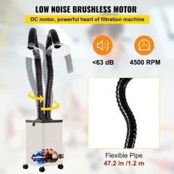 Juotoshöyryjen poistolaite 150 W 3-portainen HEPA ja aktiivihiilisuodatus kaksi 1,2 m imuletkua