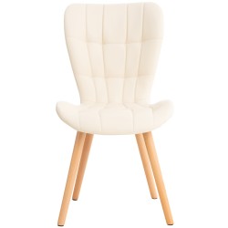 Elda moderni ruokapöydän tuoli tekonahalla ja puisella rungolla