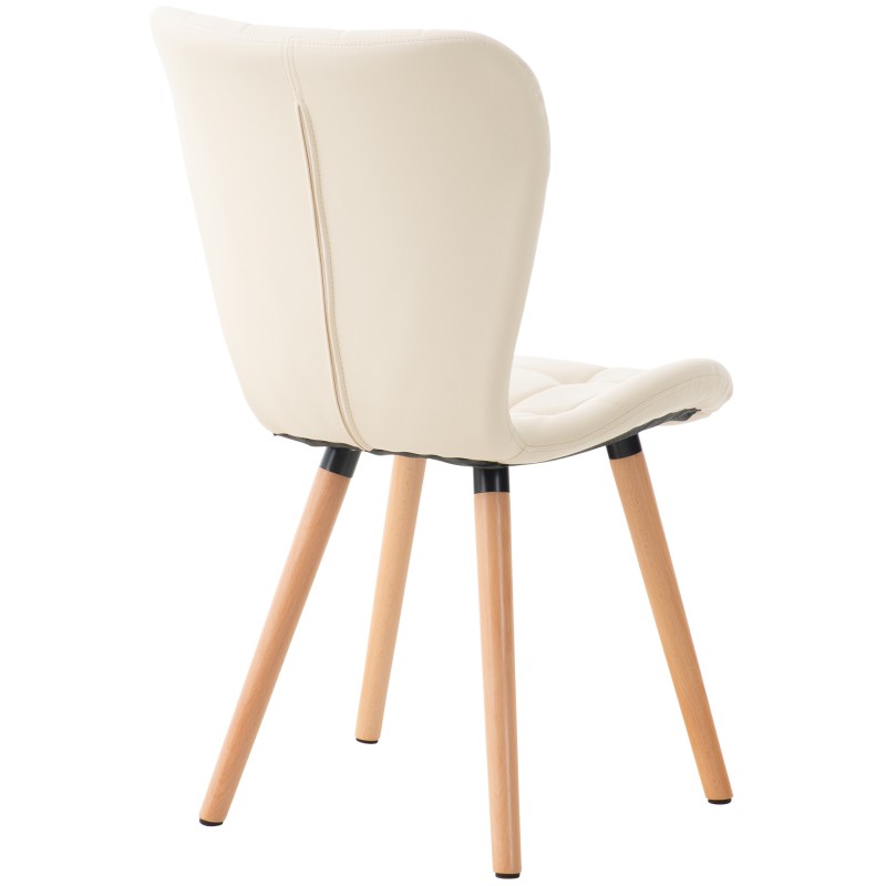 Elda moderni ruokapöydän tuoli tekonahalla ja puisella rungolla