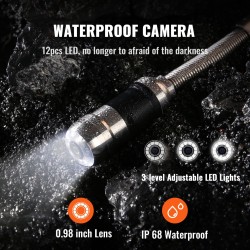 Viemärikamera 7 tuuman näyttö 25 mm 1000TVL IP68 30,5 m työntökaapeli