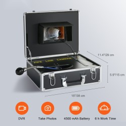 Viemärikamera 7 tuuman näyttö 25 mm 1000TVL IP68 30,5 m työntökaapeli