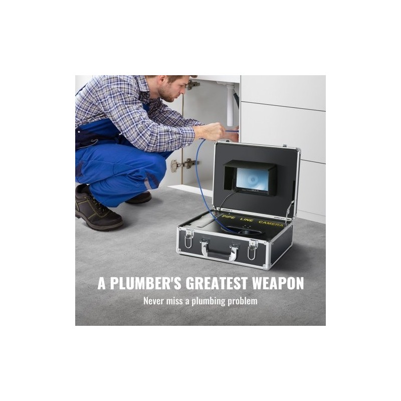 Viemärikamera putkien tarkastukseen 7 tuuman näyttö 1000TVL 30 metrin kaapeli