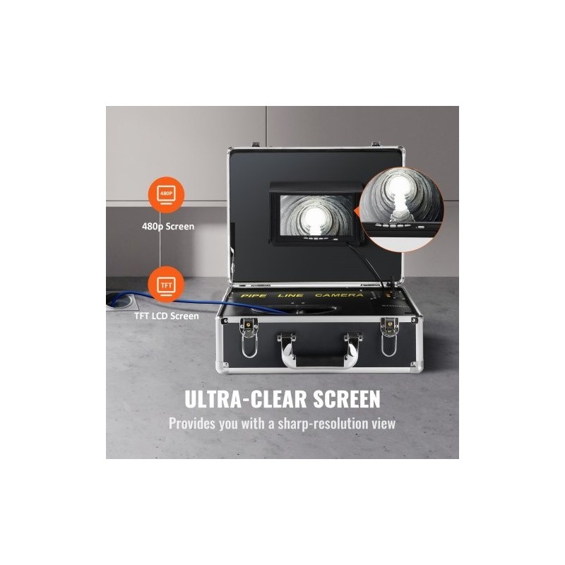 Viemärikamera putkien tarkastukseen 7 tuuman näyttö 1000TVL 30 metrin kaapeli