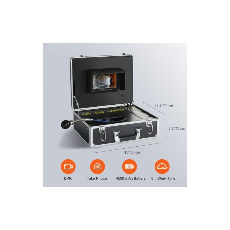Viemärikamera putkien tarkastukseen 7 tuuman näyttö 1000TVL 30 metrin kaapeli