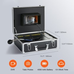 Viemärikamera 50 metrin kaapelilla IP68 7-tuumainen näyttö tallennuksella 16 gigatavun SD-kortilla