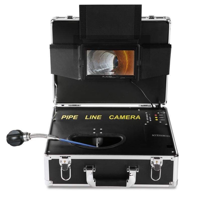 Viemärikamera 50 metrin kaapelilla IP68 7-tuumainen näyttö tallennuksella 16 gigatavun SD-kortilla