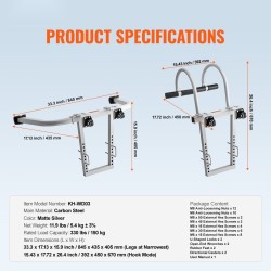 Tikkaan vakautin hiiliteräs kantavuus 150 kg seinätuki kattokoukku kumipäällysteinen T-tanko